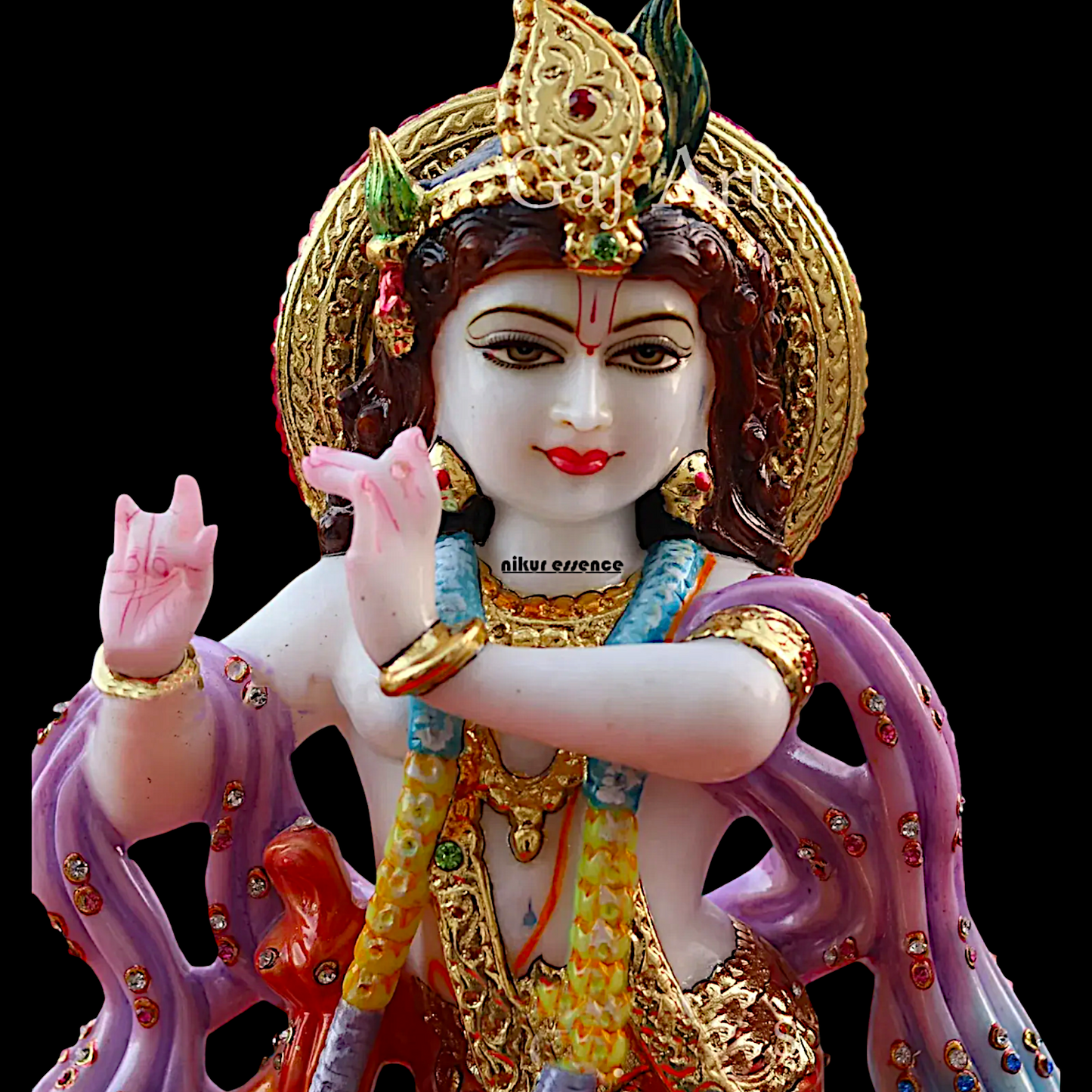 Marble Krishna with Playing Flute beautiful idol - 18 inches