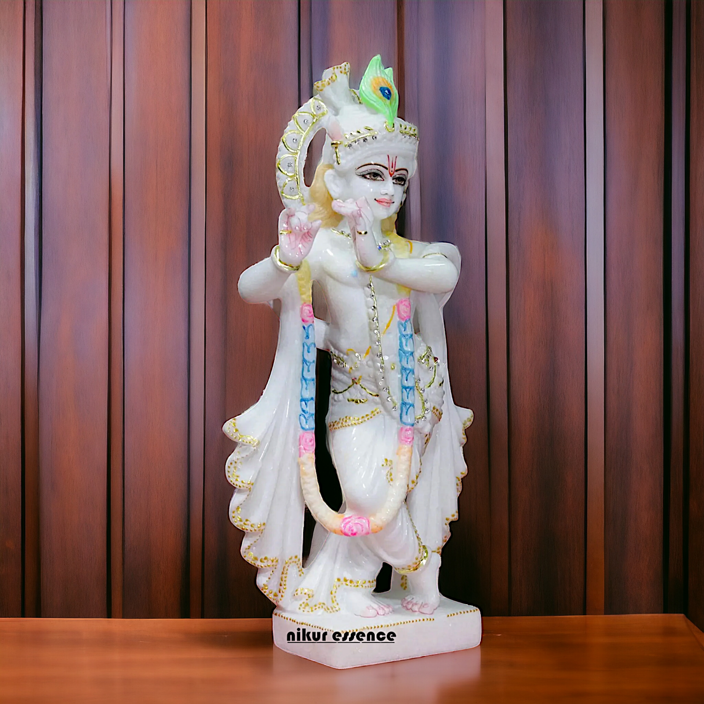 Krishna Gopal Playing Flute Marble statue - 15 inches