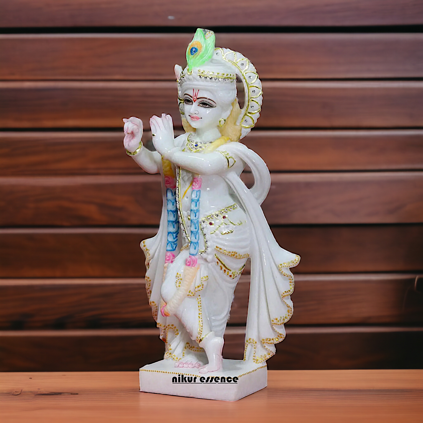 Krishna Gopal Playing Flute Marble statue - 15 inches