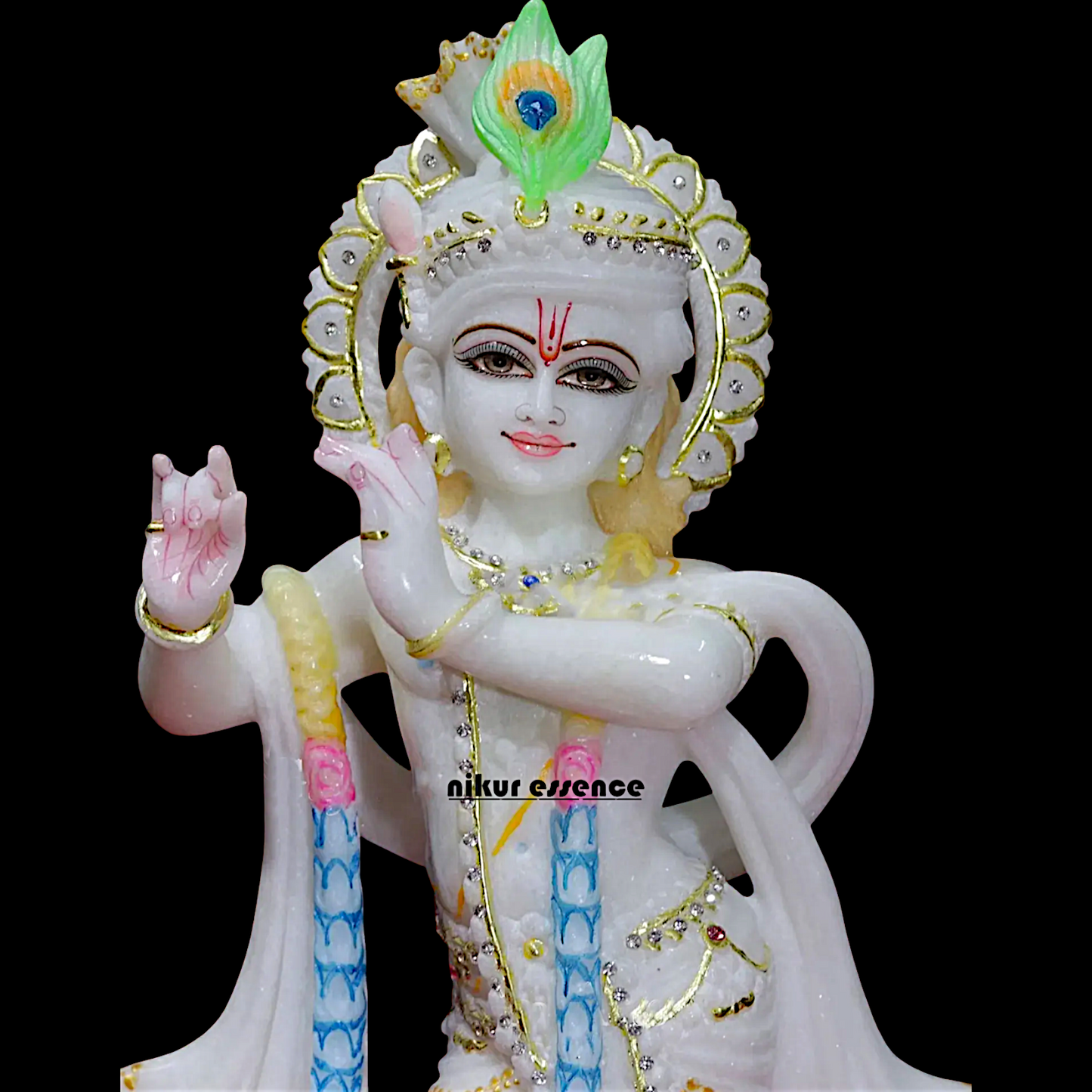 Krishna Gopal Playing Flute Marble statue - 15 inches