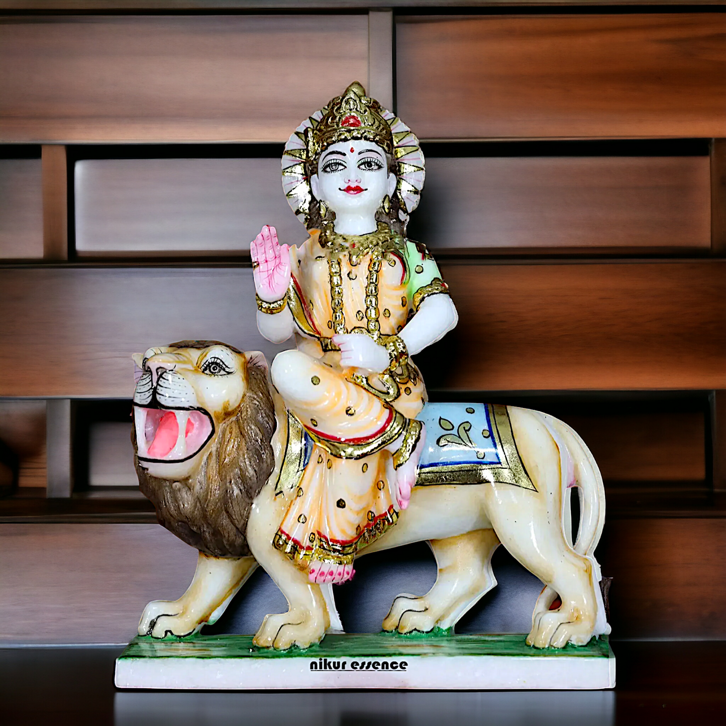 Marble Sherawali Durga idol - 1 Feet