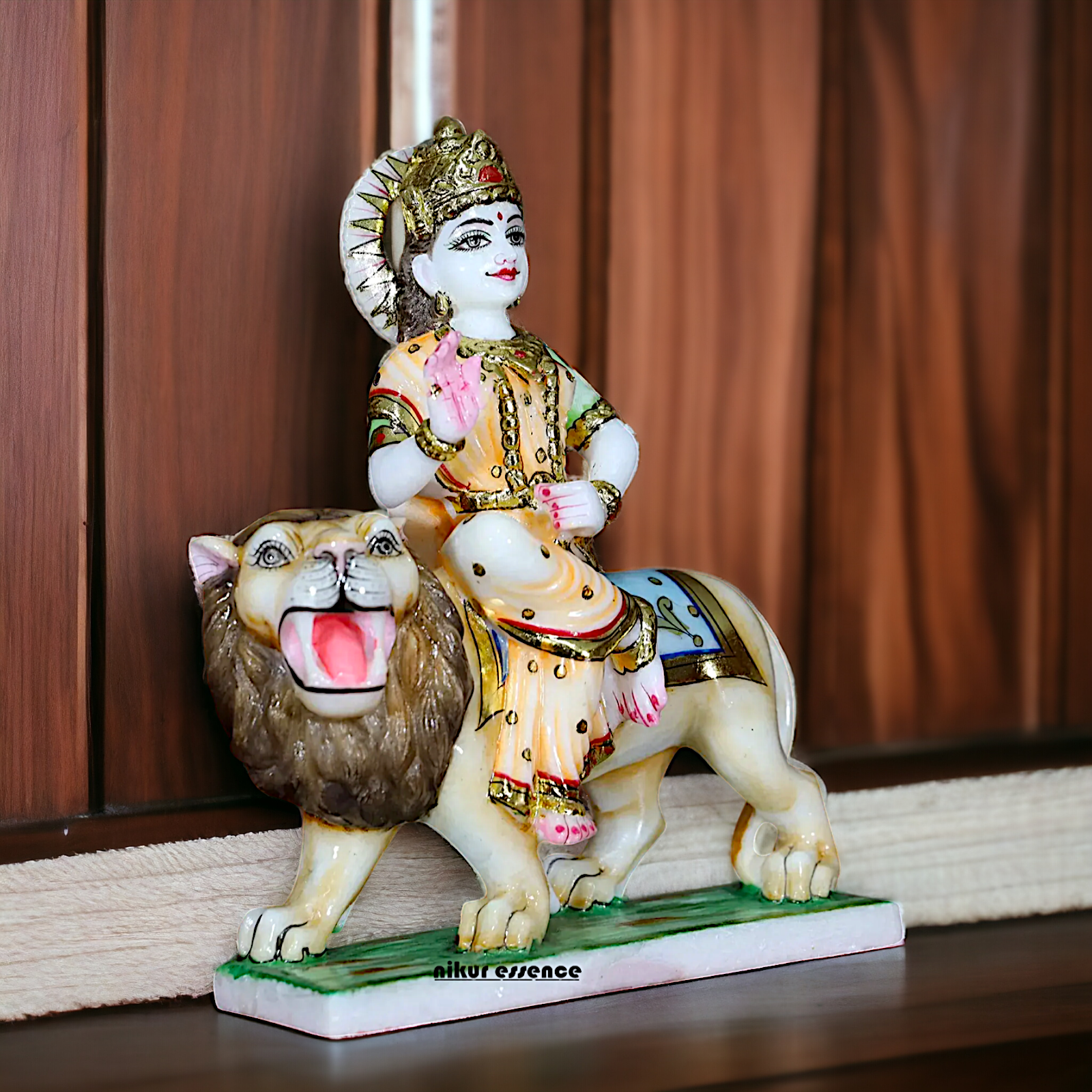 Marble Sherawali Durga idol - 1 Feet