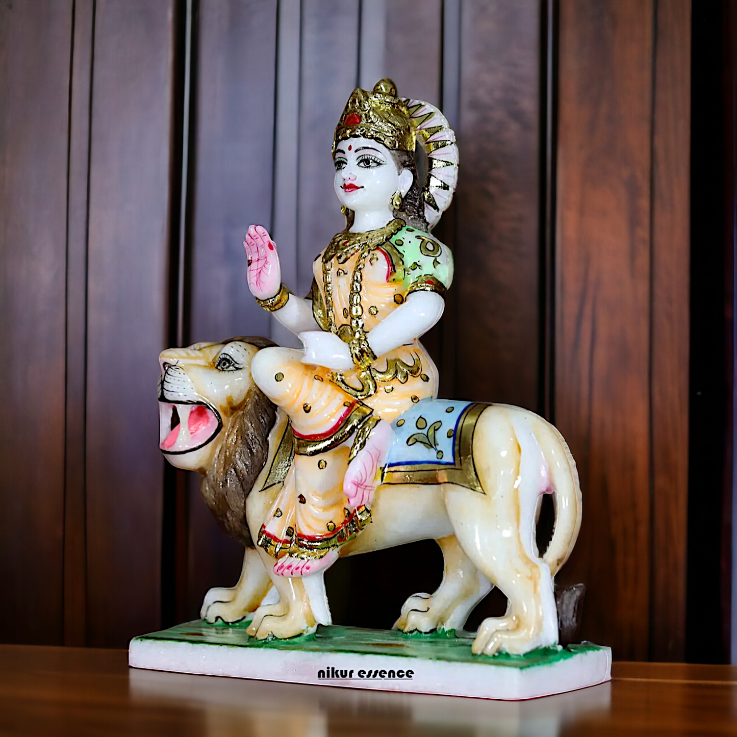 Marble Sherawali Durga idol - 1 Feet