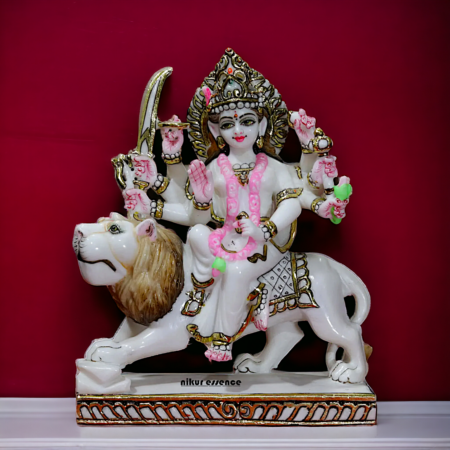 Marble Durga Mata statue - 12 inches