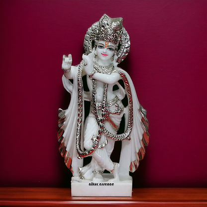 Krishna Standing Marble statue - 18 inches