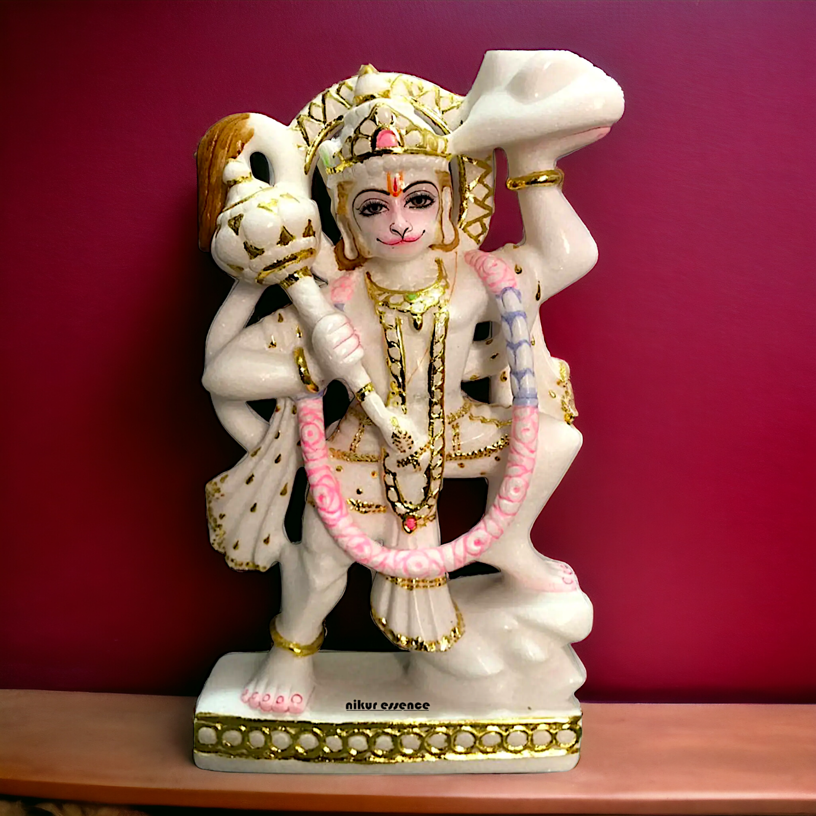 Hanuman ji carring Mount marble statue - 18 inches