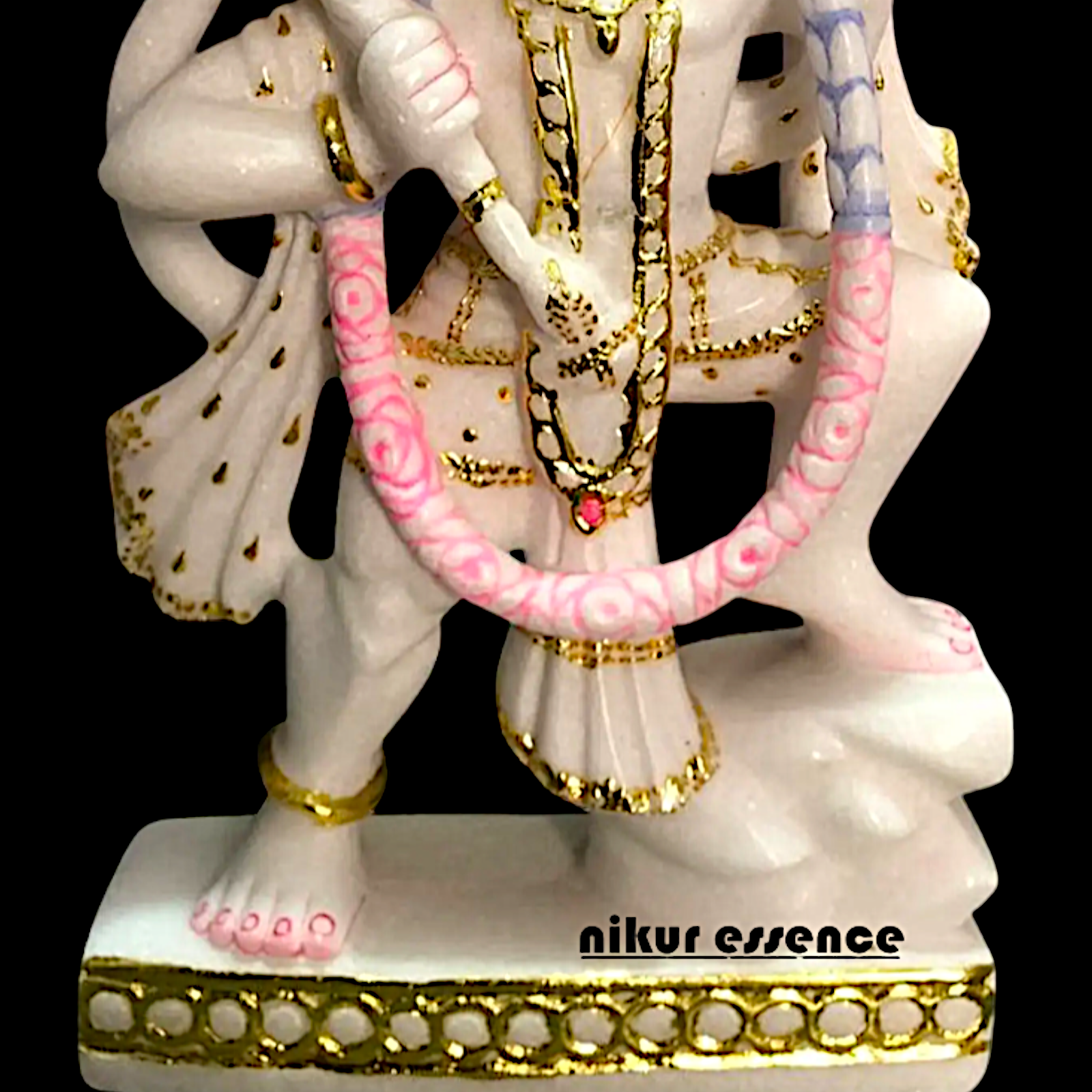 Hanuman ji carring Mount marble statue - 18 inches