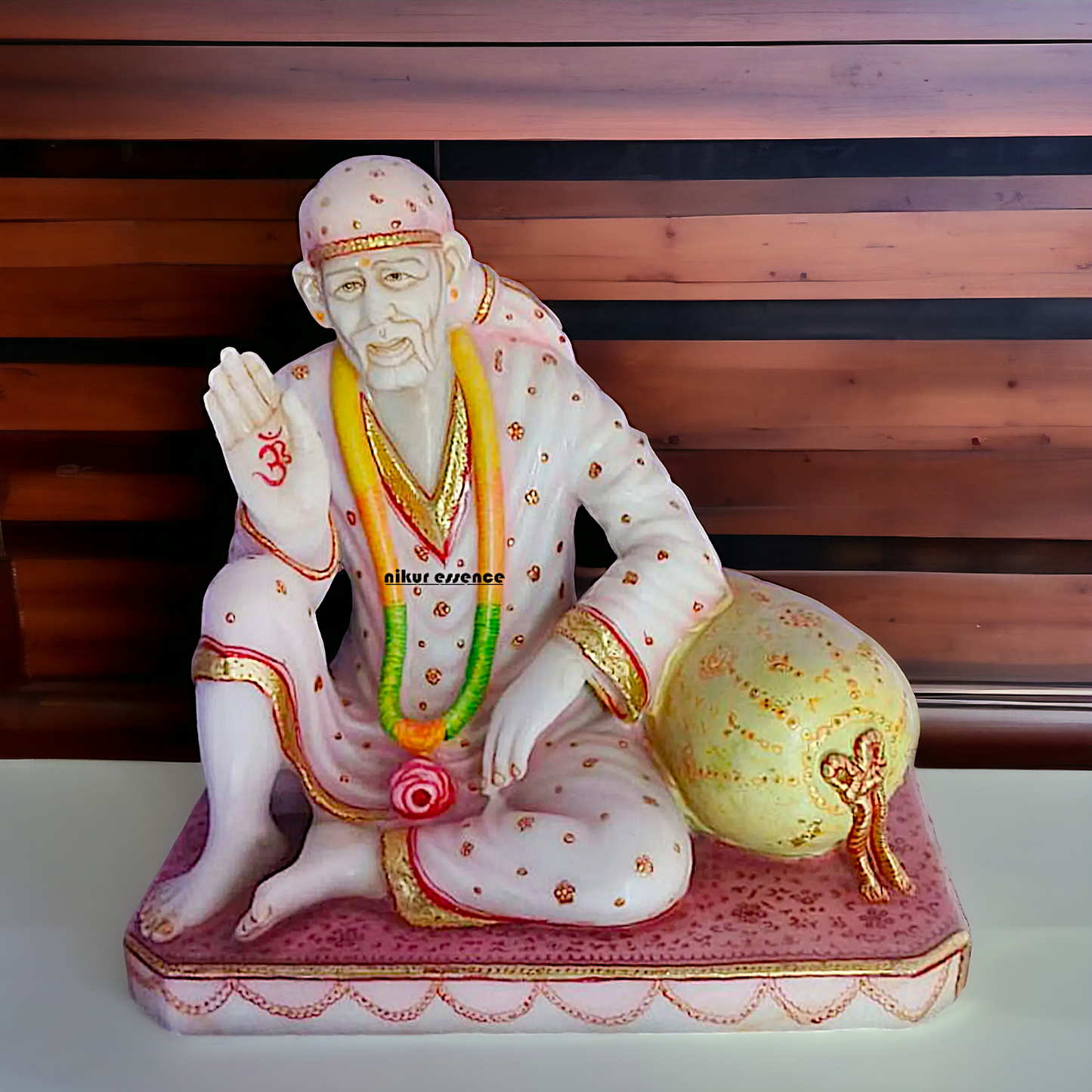 Sai Baba seated Marble statue - 12 inches