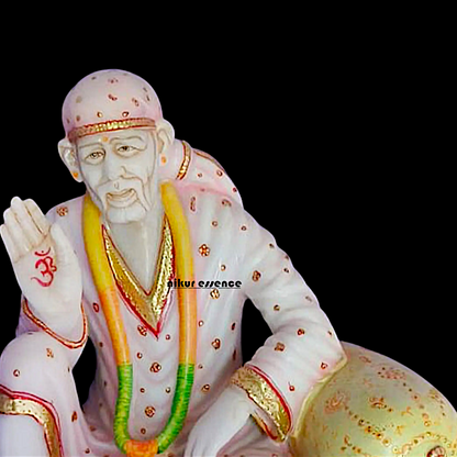 Sai Baba seated Marble statue - 12 inches