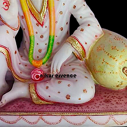 Sai Baba seated Marble statue - 12 inches