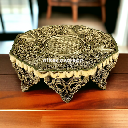 Pooja chowki with bird design Brass - 12 Inches