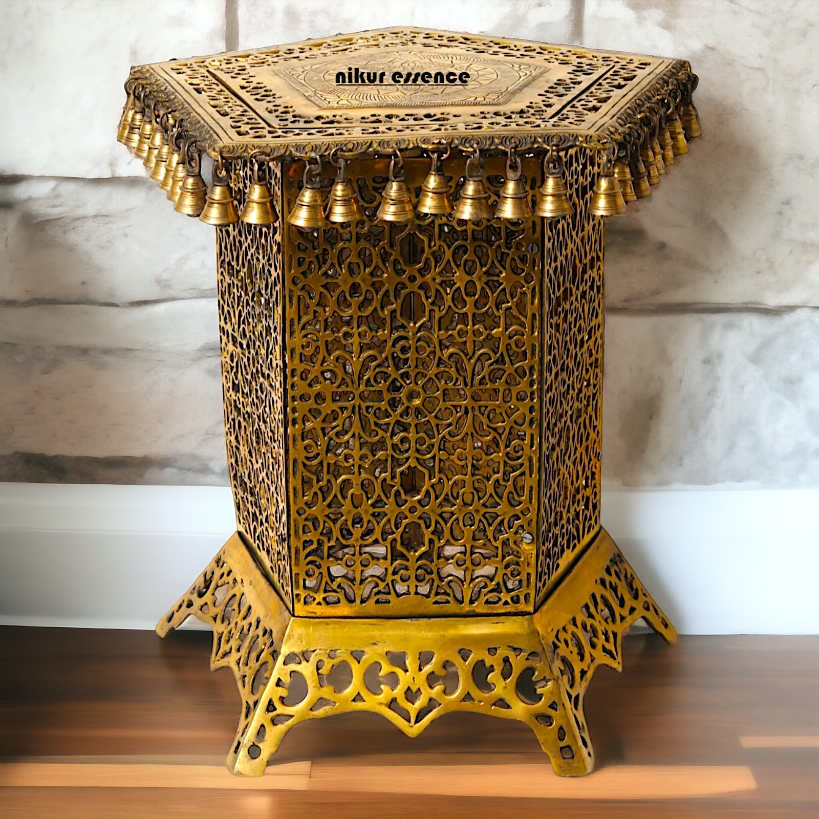 Pooja chowki table with stand Brass - 22 inches