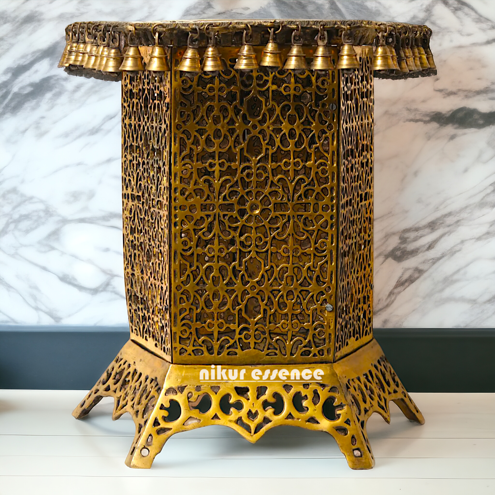 Pooja chowki table with stand Brass - 22 inches