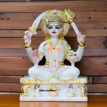 Santoshi Mata with Four hands marble Statue - 9 Inches