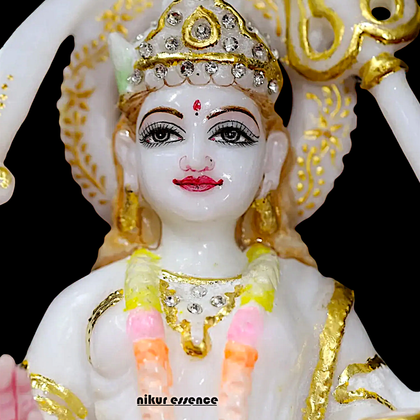 Santoshi Mata with Four hands marble Statue - 9 Inches