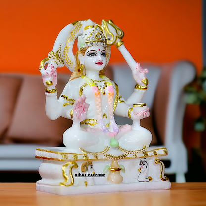 Santoshi Mata with Four hands marble Statue - 9 Inches