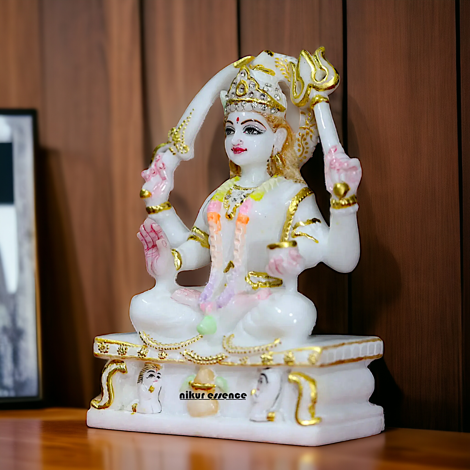 Santoshi Mata with Four hands marble Statue - 9 Inches