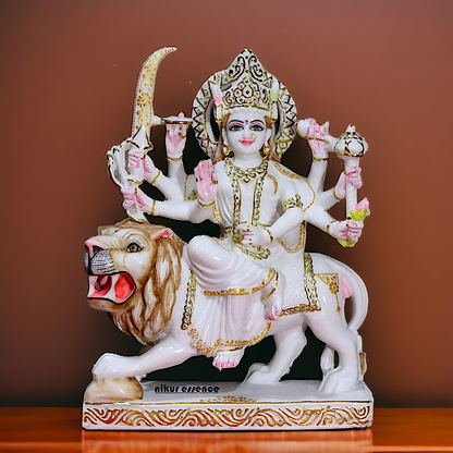 Sherawali Maa durga marble Statue - 18 Inches