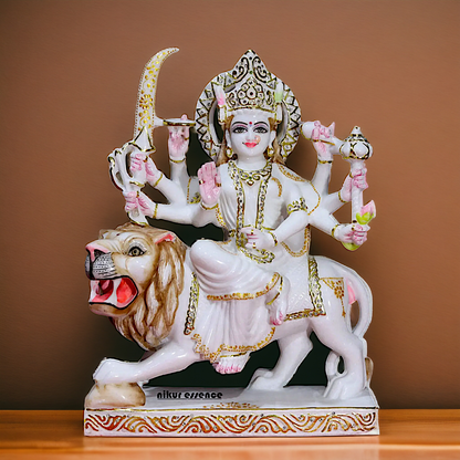 Sherawali Maa durga marble Statue - 18 Inches