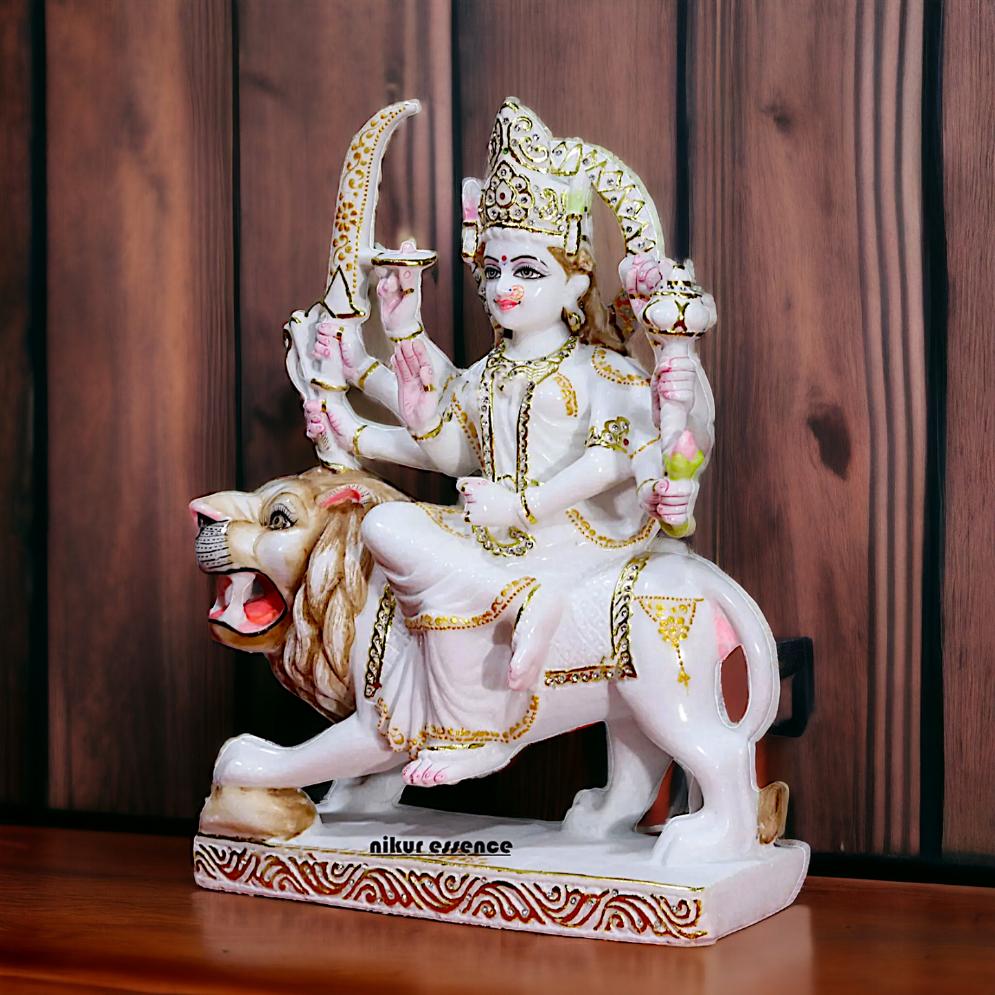 Sherawali Maa durga marble Statue - 18 Inches