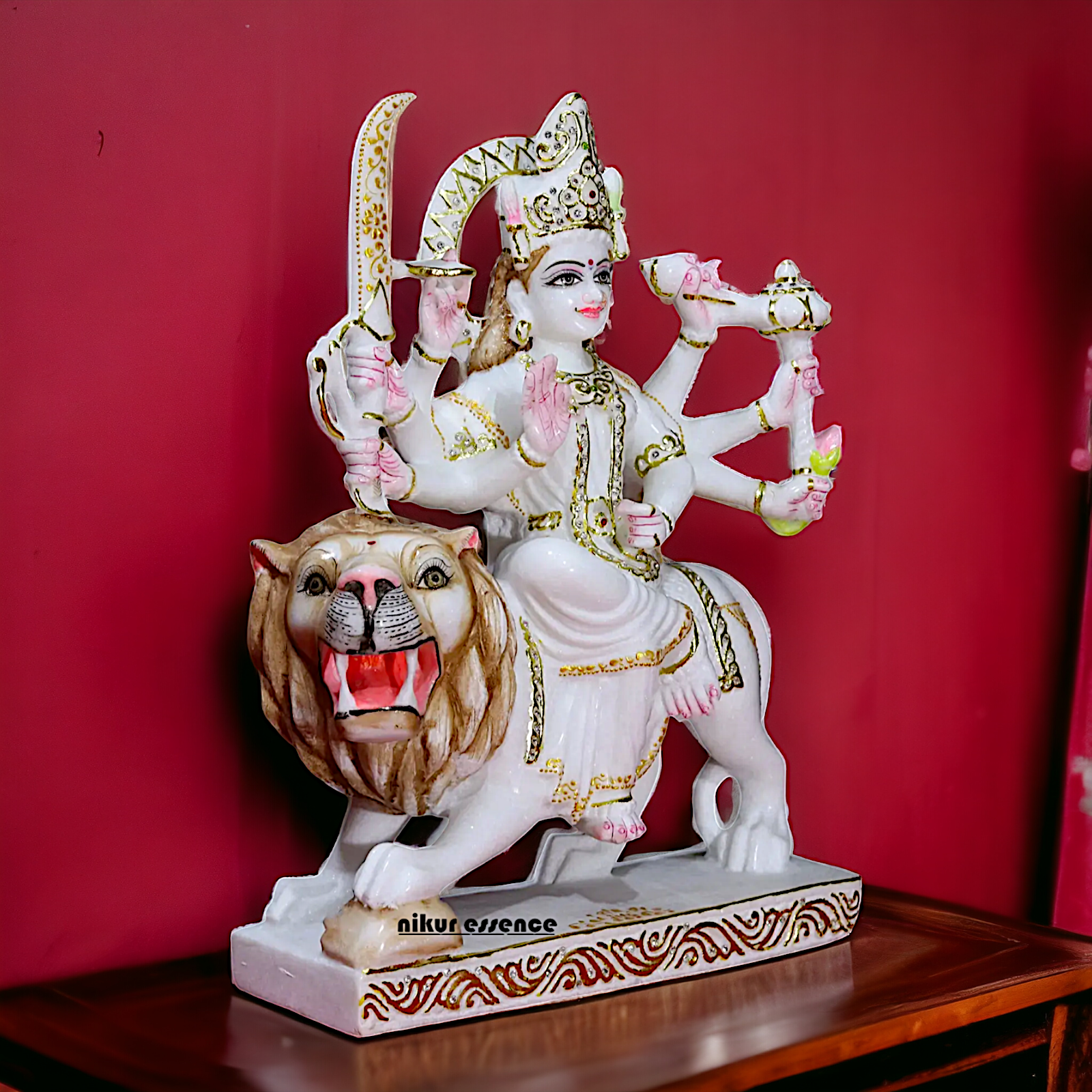 Sherawali Maa durga marble Statue - 18 Inches