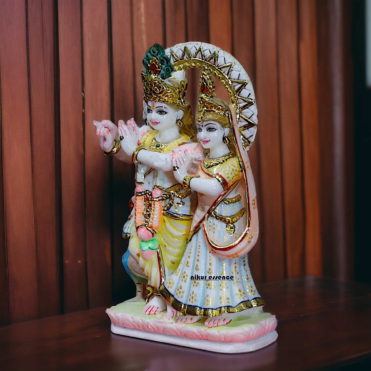 Krishna Radha Maa Standing Marble statue - 9 Inches