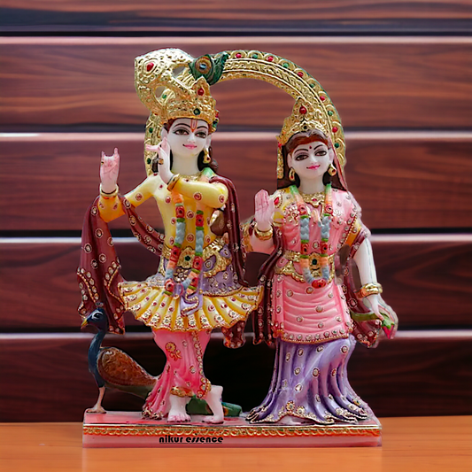 Radharani krishna marble idol - 15 Inches