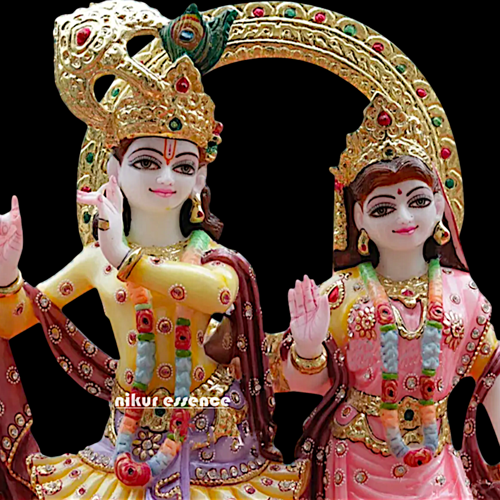 Radharani krishna marble idol - 15 Inches