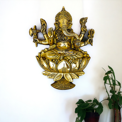 Ganesha wall hanging Brass Idol - 13 inches