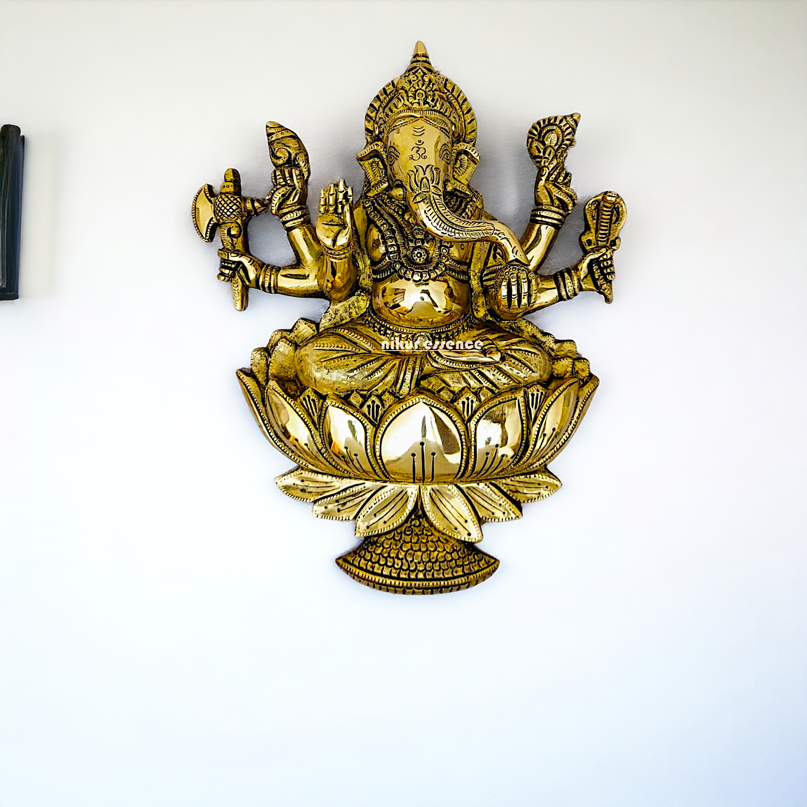 Ganesha wall hanging Brass Idol - 13 inches