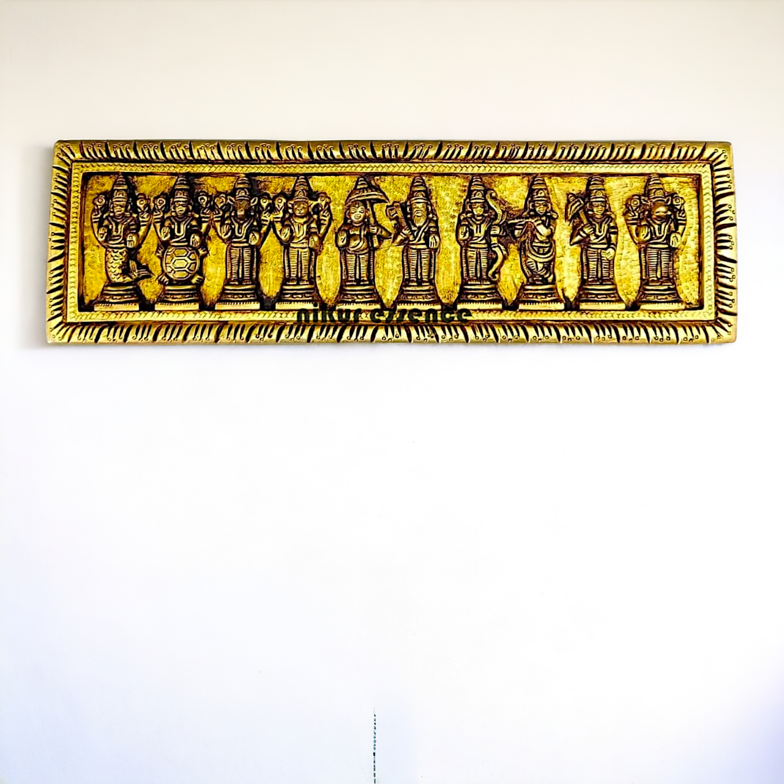 Brass Dashavtar wall hanging Idol - 4 inches