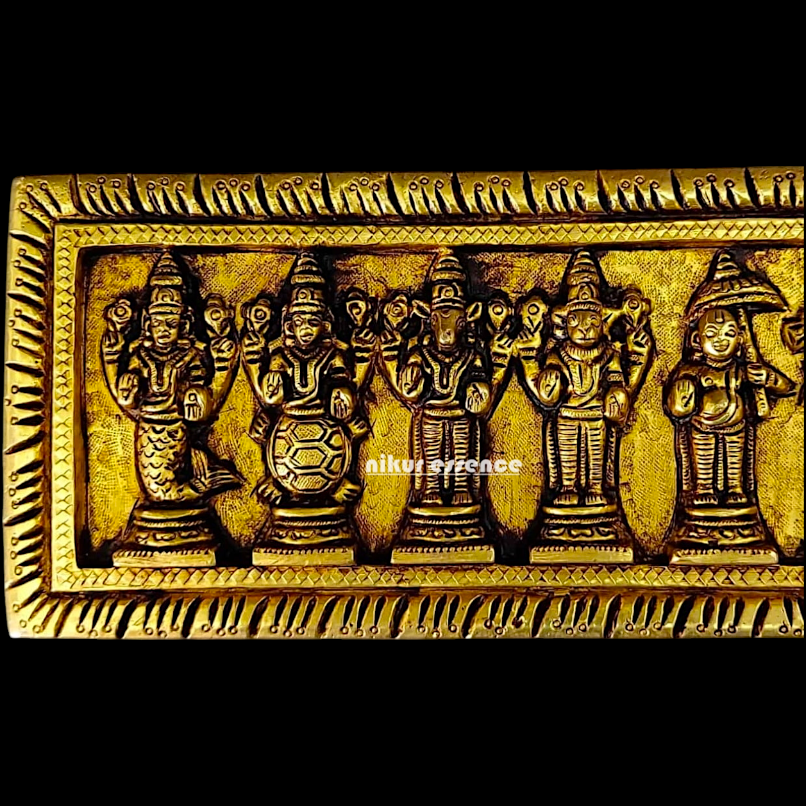 Brass Dashavtar wall hanging Idol - 4 inches