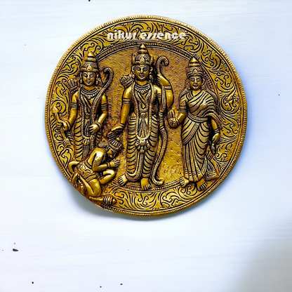 Ram Darbar wall hanging Brass Wall plate idol - 7.5 inches