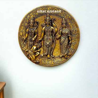 Ram Darbar wall hanging Brass Wall plate idol - 7.5 inches