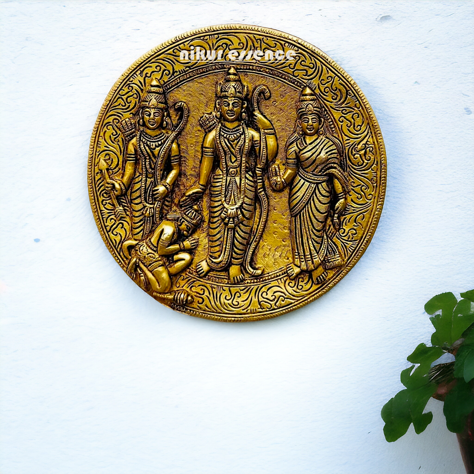 Ram Darbar wall hanging Brass Wall plate idol - 7.5 inches