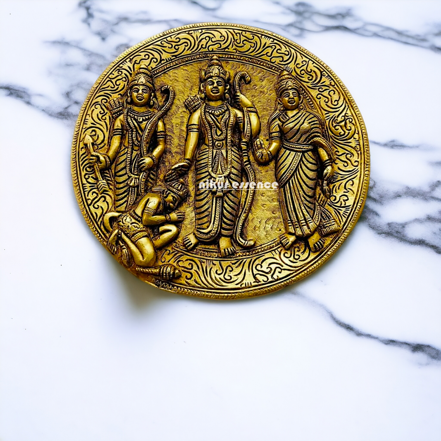 Ram Darbar wall hanging Brass Wall plate idol - 7.5 inches