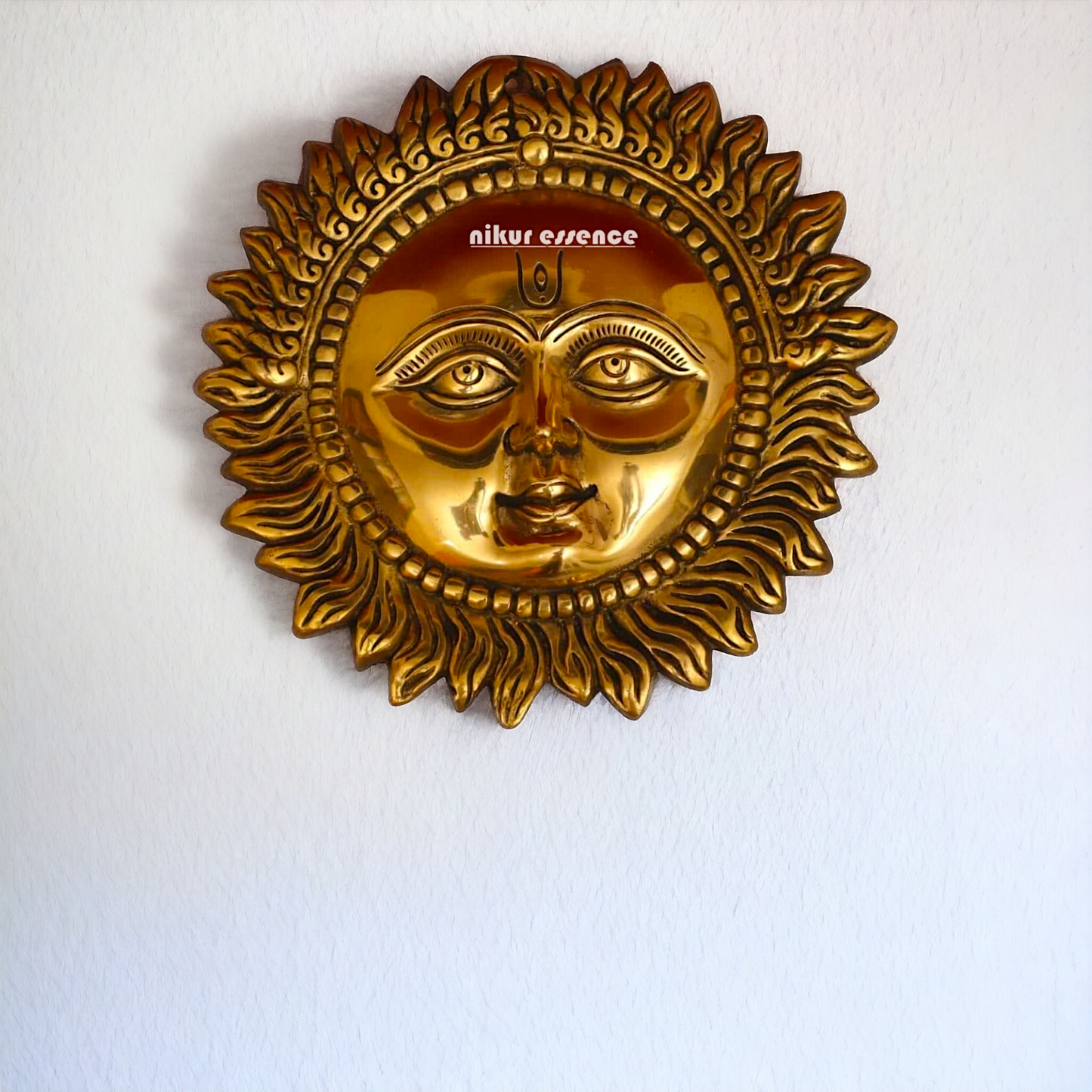 Brass Sun wall Hanging Plate Idol - 10.3 inches