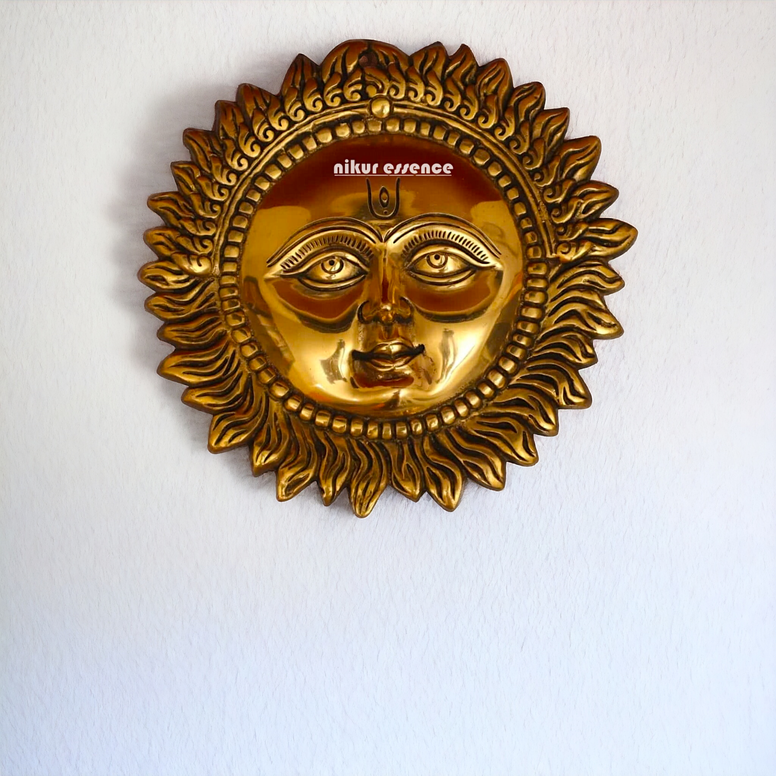 Brass Sun wall Hanging Plate Idol - 10.3 inches