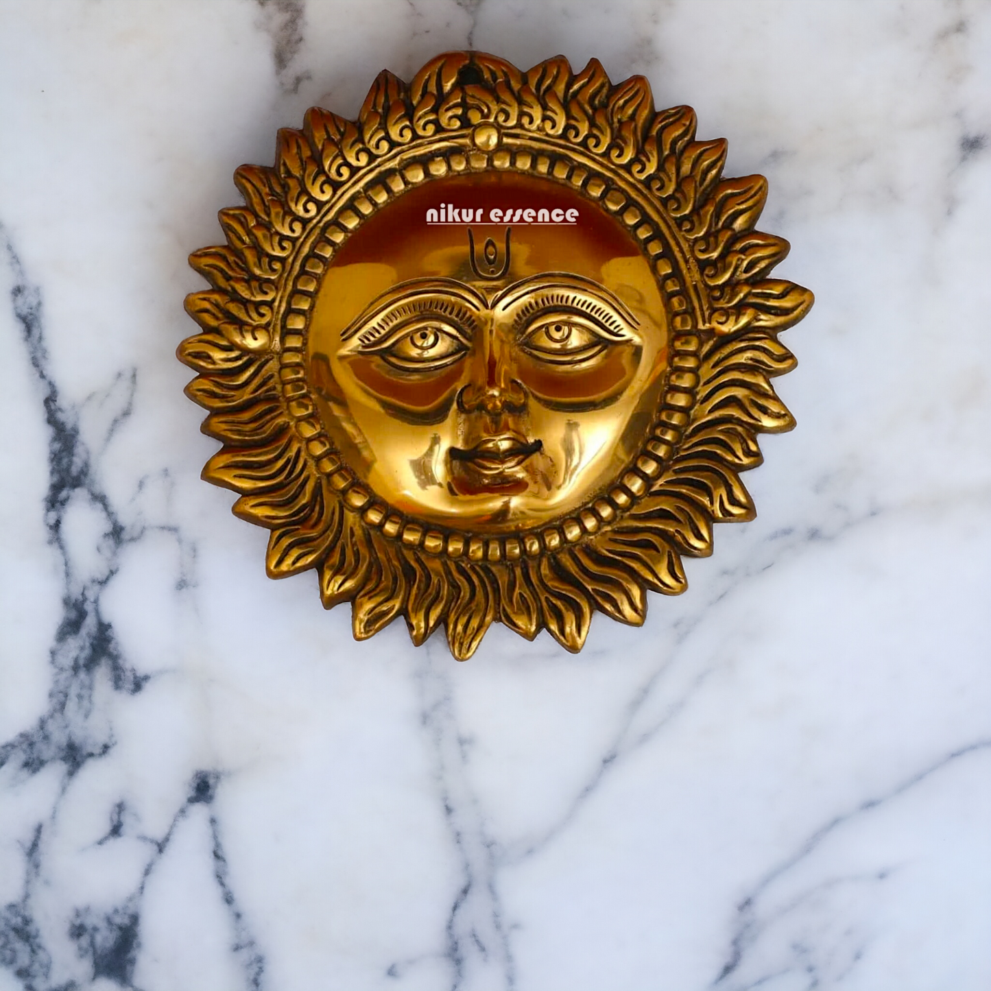 Brass Sun wall Hanging Plate Idol - 10.3 inches