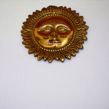 Brass Sun wall Hanging Plate Idol - 10.3 inches