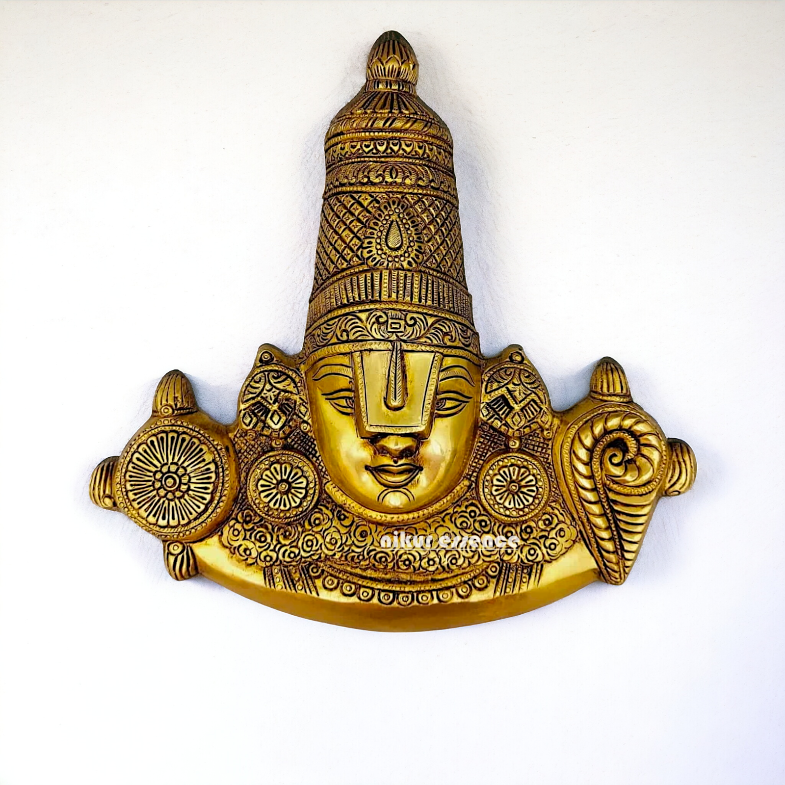 Brass Balaji wall hanging statue - 14.5 inches