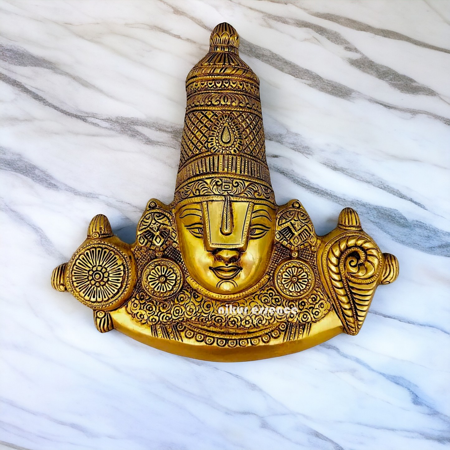 Brass Balaji wall hanging statue - 14.5 inches