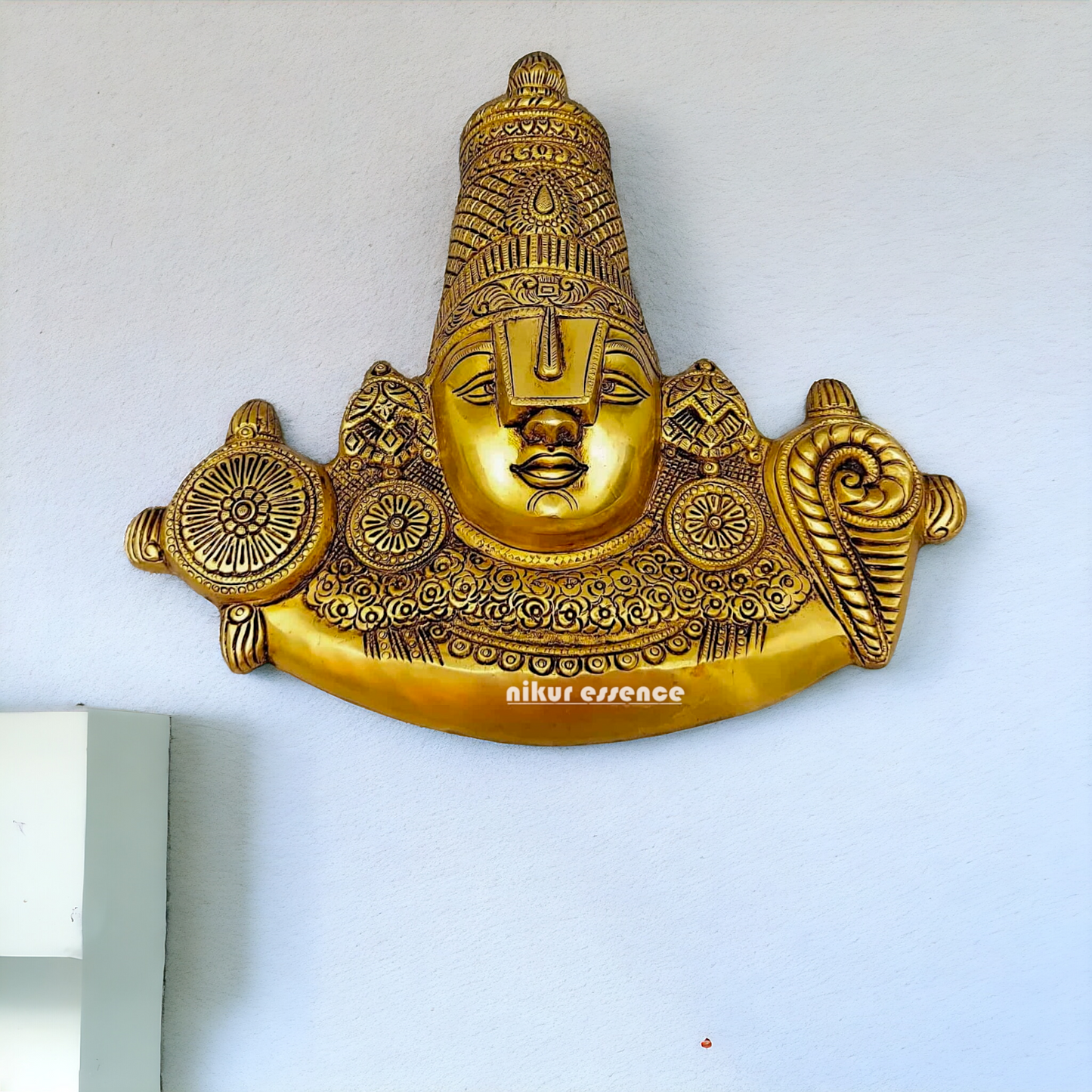 Brass Balaji wall hanging statue - 14.5 inches