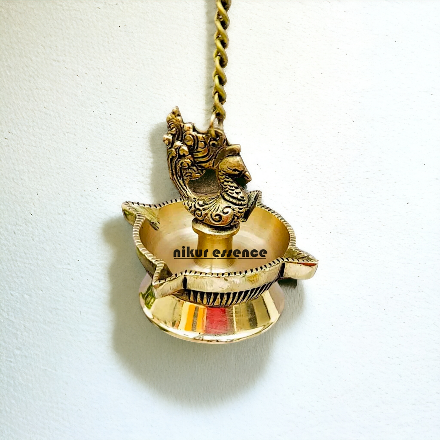 Wall Hanging Bird with Diya Brass - 15.8 inches