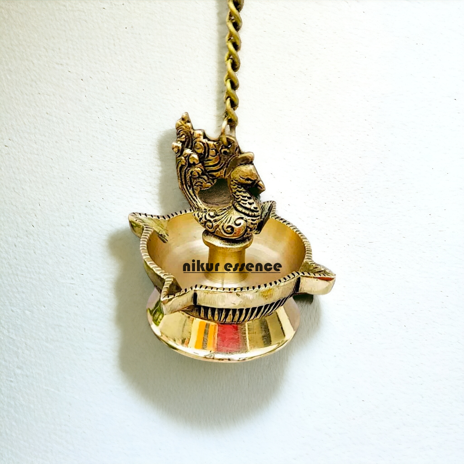 Wall Hanging Bird with Diya Brass - 15.8 inches