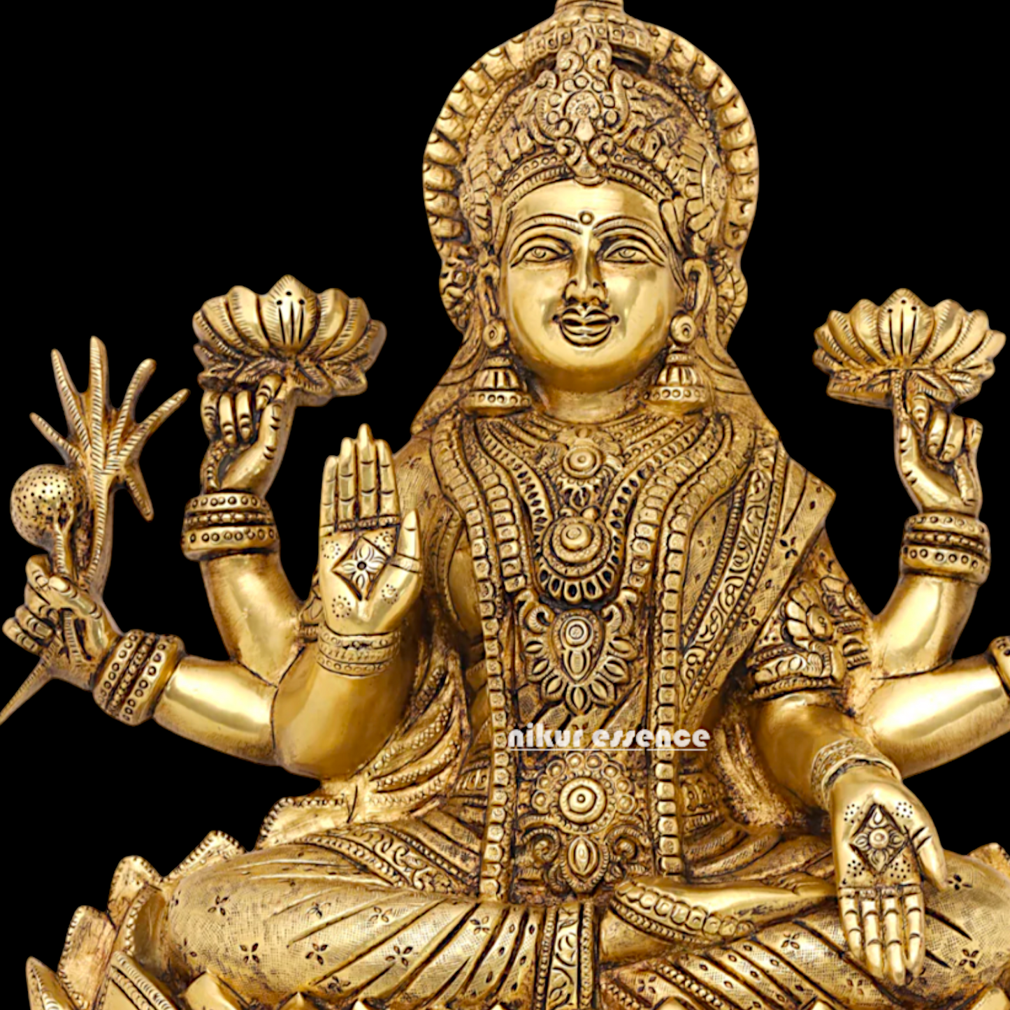 Ganesha Lakshmi pure Brass Wall hanging idol - 19 Inches