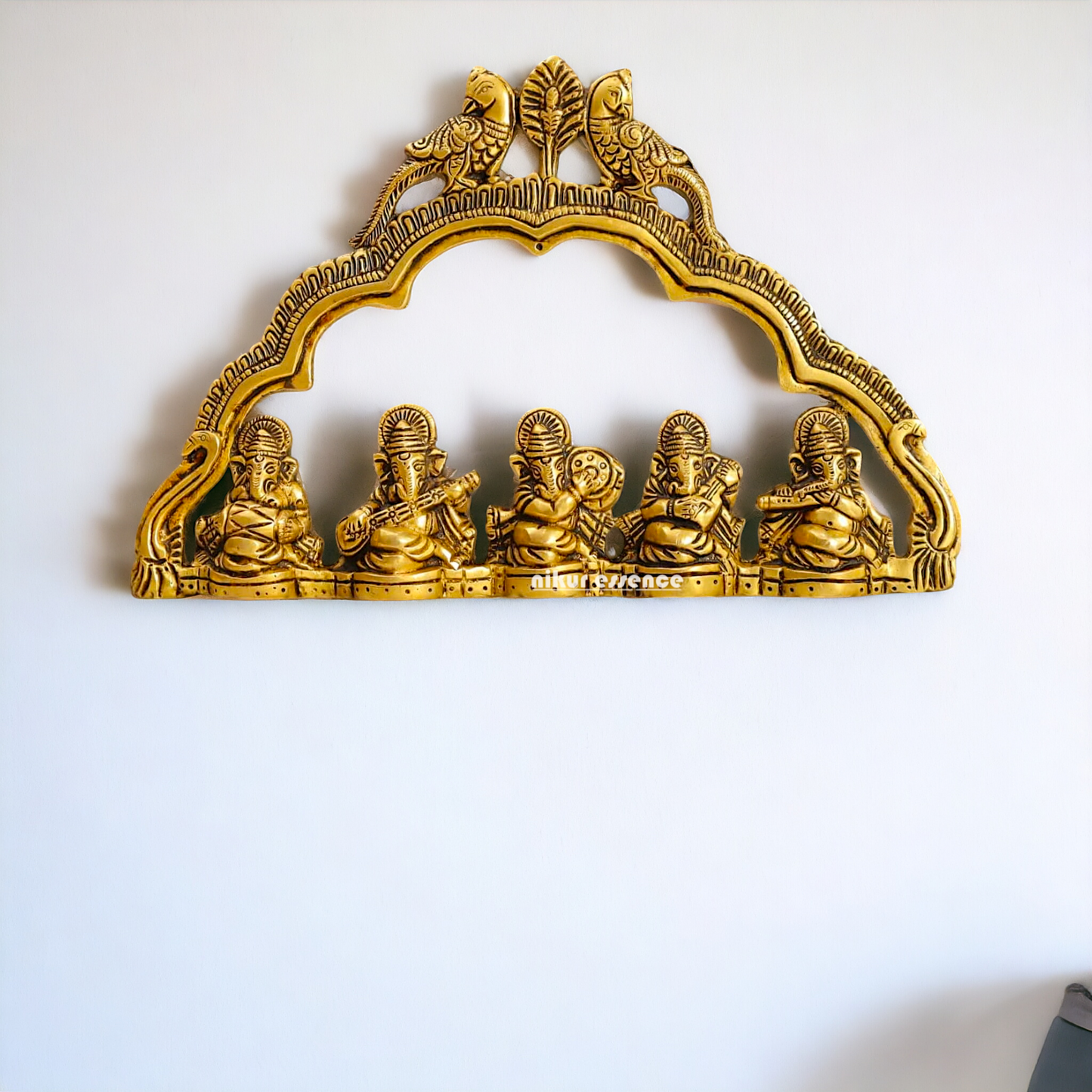 Ganesha Musical Brass wall Hanging - 7 Inches