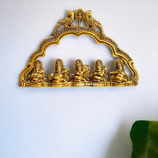 Ganesha Musical Brass wall Hanging - 7 Inches