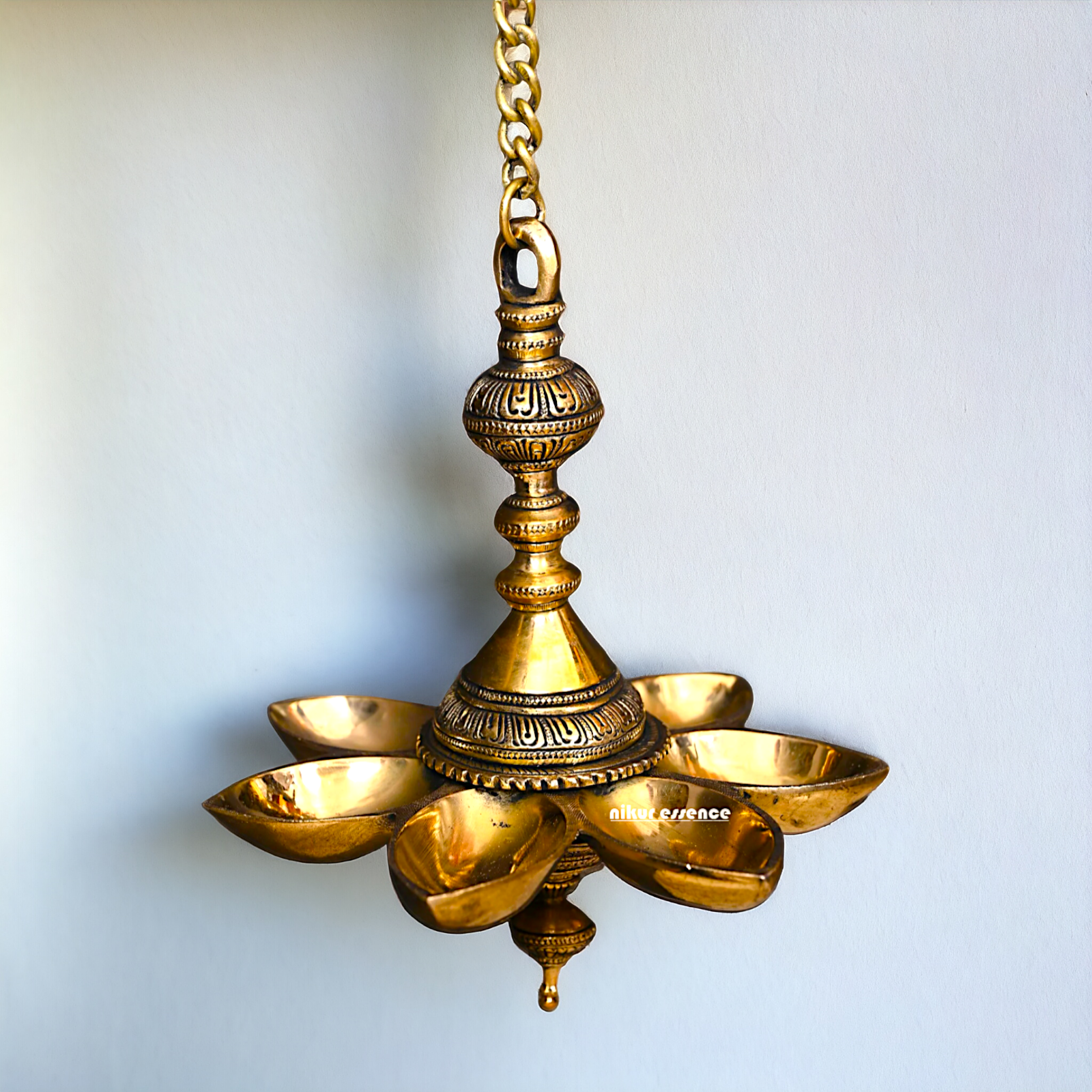 Seven Diya pure Brass wall hanging - 29.5 Inches