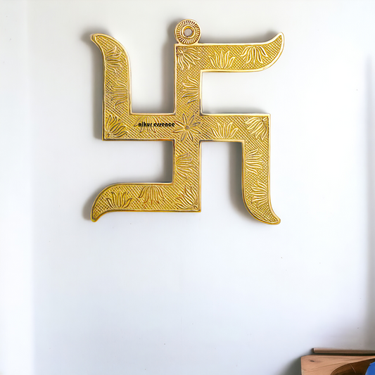 Swastik Brass wall hanging - 10 Inches